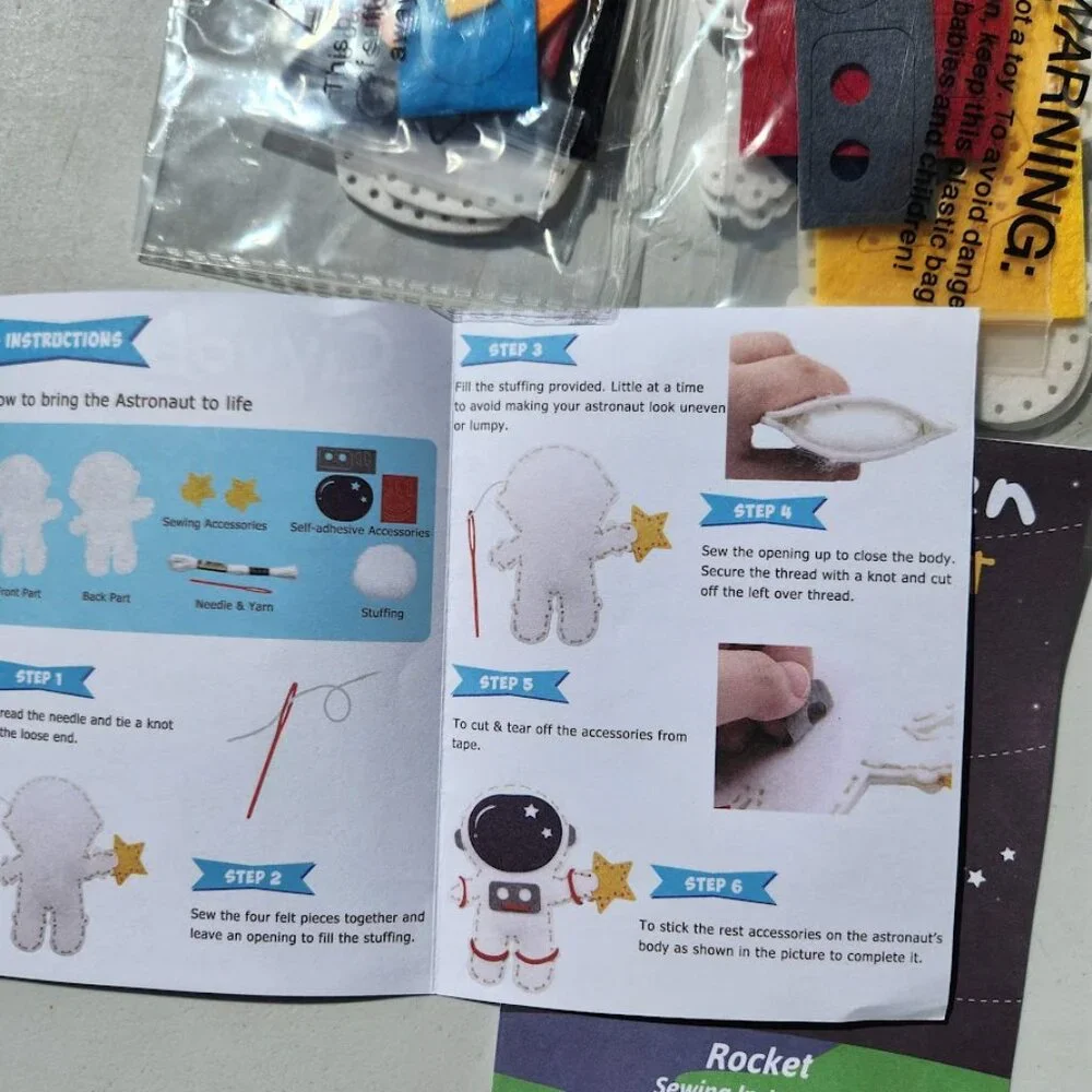 New Ciyvoleen Craft Kit Sewing Kit Astronaut Rocket Space Felt Project Felts